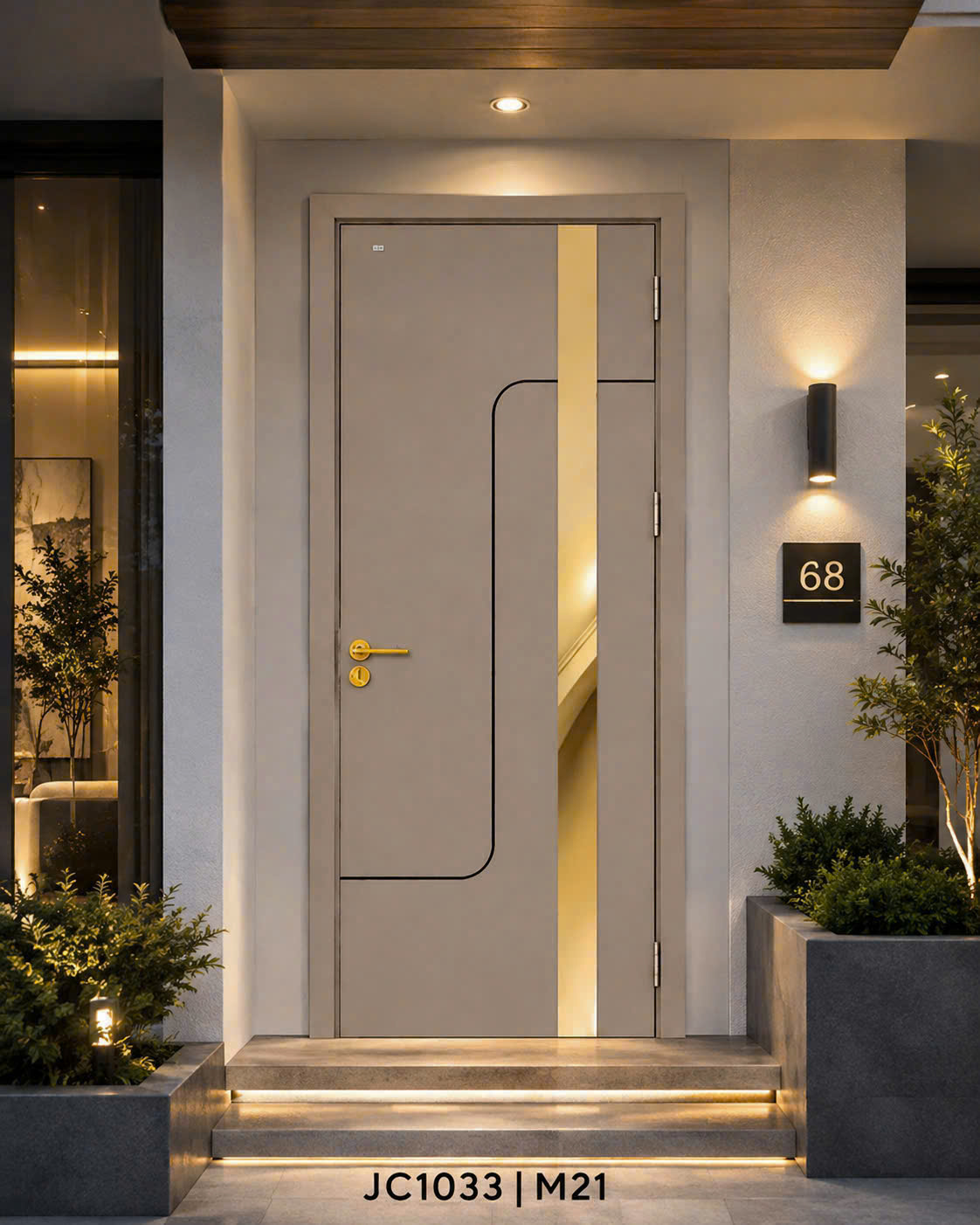 Cửa Composite Jicowood Soi chỉ sơn đen (Mã JC1033|Màu M21)
