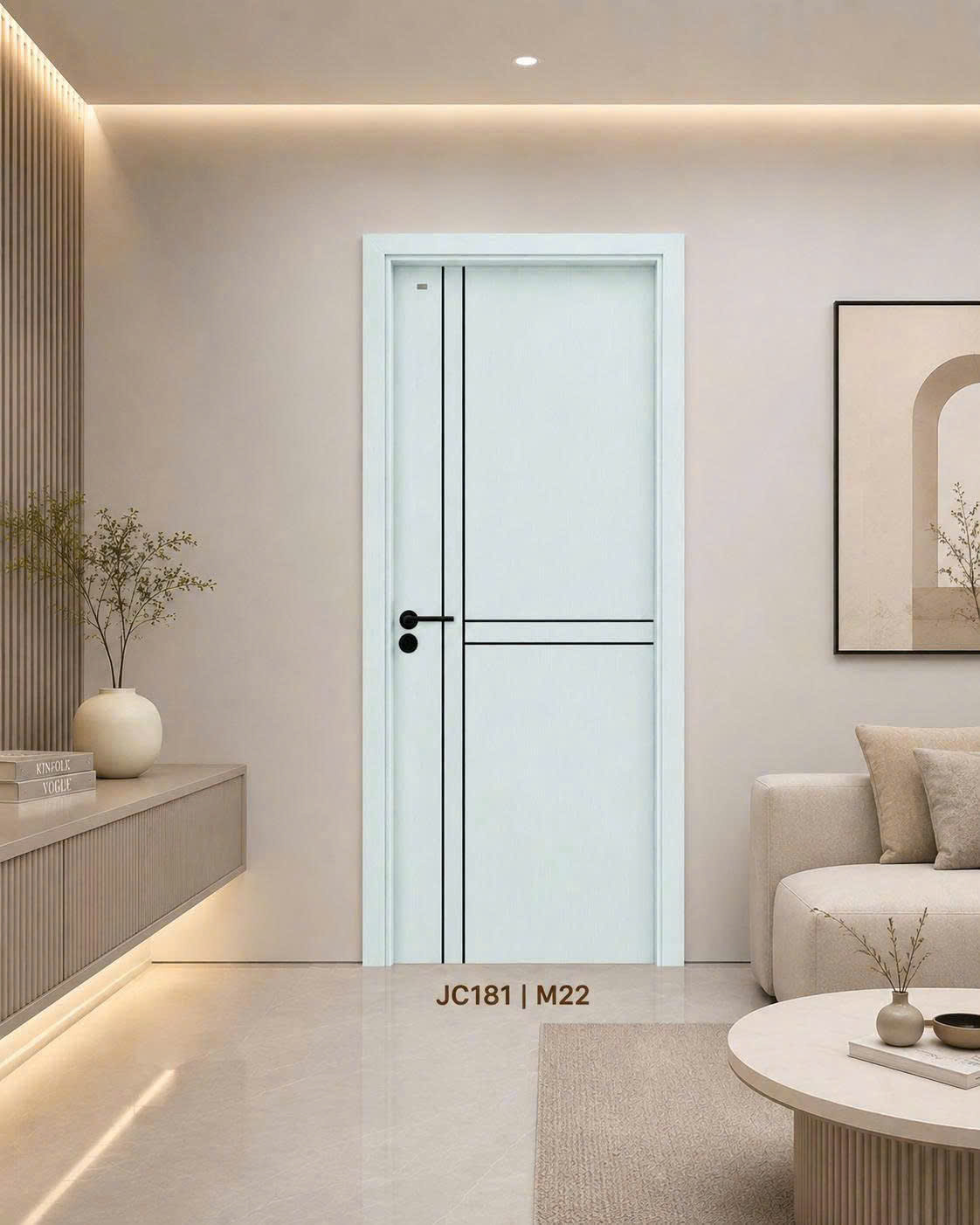 Cửa Composite Jicowood Soi chỉ sơn đen (Mã JC181|Màu M22)
