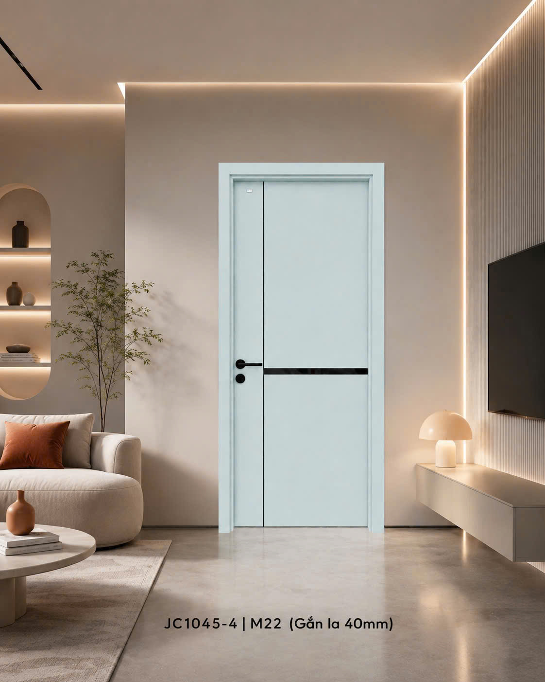 Cửa Composite Jicowood Soi chỉ sơn đen (Mã JC1045-4|Màu M22)