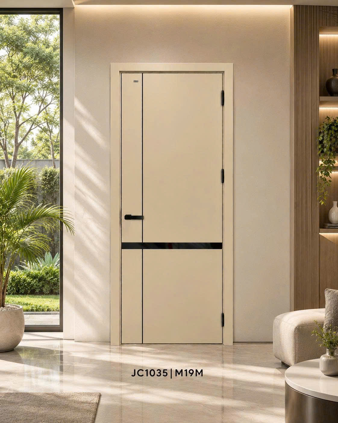 Cửa Composite Jicowood Soi chỉ sơn đen (Mã JC1035|Màu M19M)