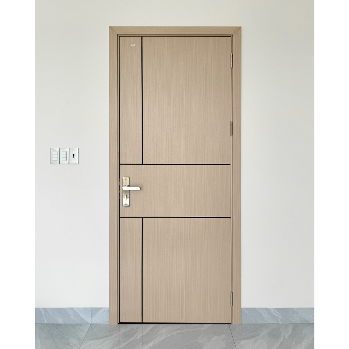 Cửa Composite Jicowood Soi chỉ sơn đen (Mã JC1028 - Màu M13)