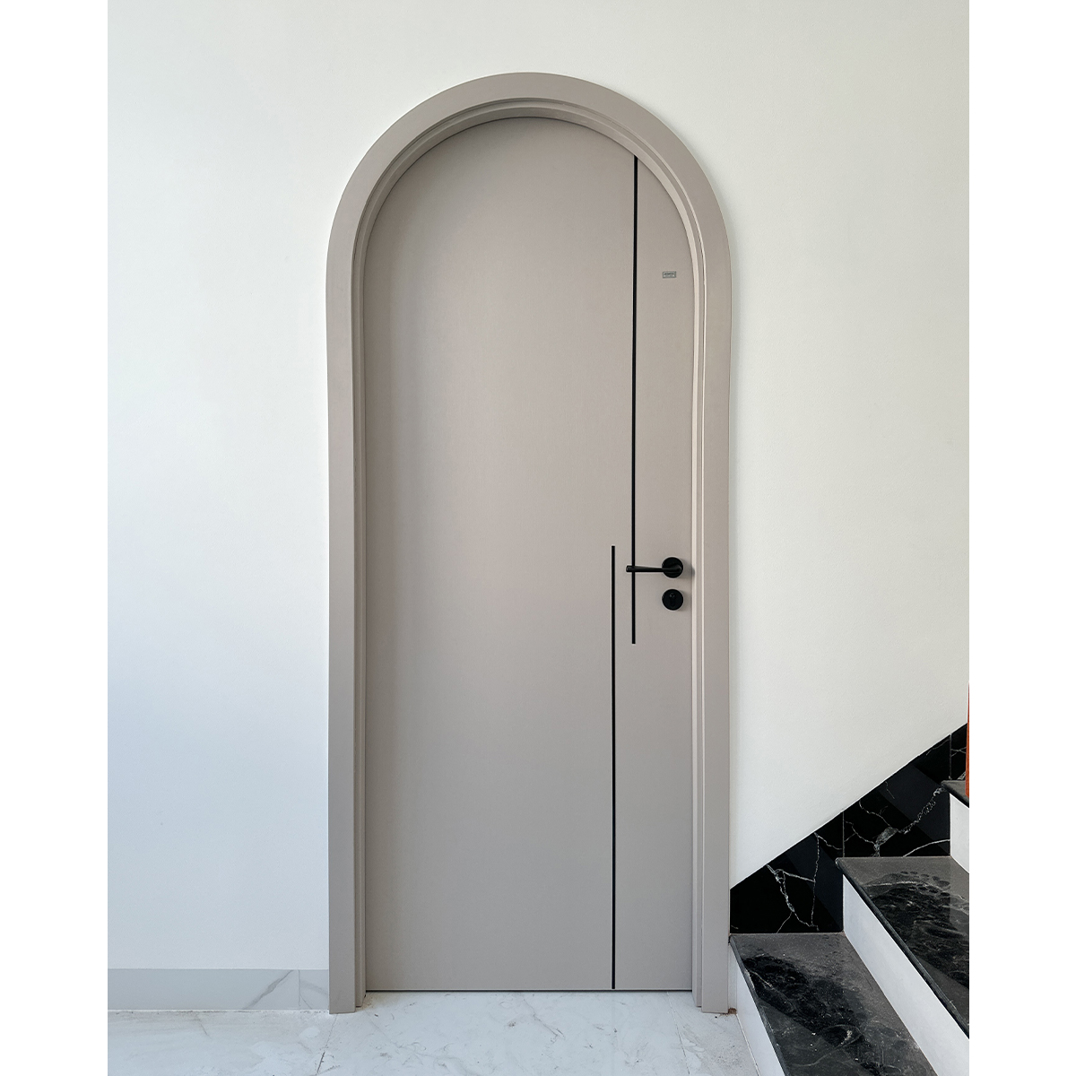 Cửa Vòm Composite Jicowood Soi chỉ sơn đen (Mã VJC160 - Màu M12)